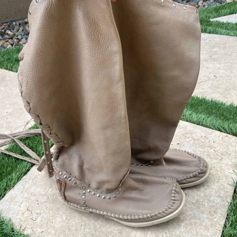 Hector Riccione moccasin boots tan leather - Picture 15 of 15